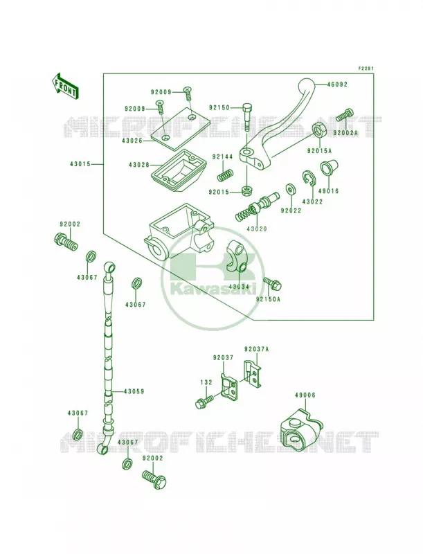 Front Master CylinderKX80-R6 Kawasaki MOTOS 80 1997 KX80  KX80-R7