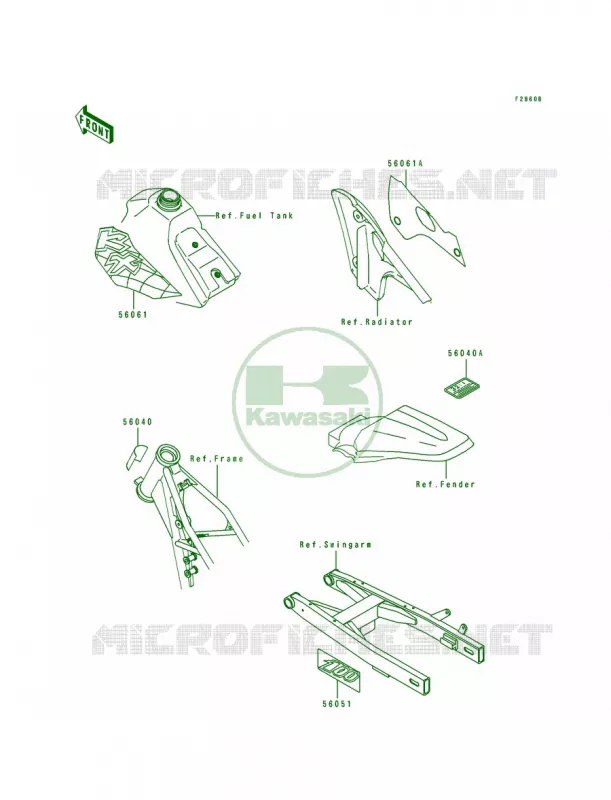LabelsKX100-B7 Kawasaki MOTOS 100 1996 KX100  KX100-B6