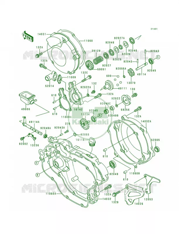 Engine Covers Kawasaki MOTOS 125 1996 KX125  KX125-K3