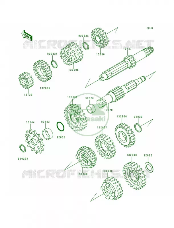 Transmission Kawasaki MOTOS 125 1996 KX125  KX125-K3
