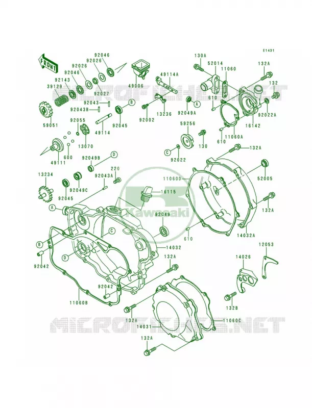 Engine Covers Kawasaki MOTOS 250 1996 KX250  KX250-K3