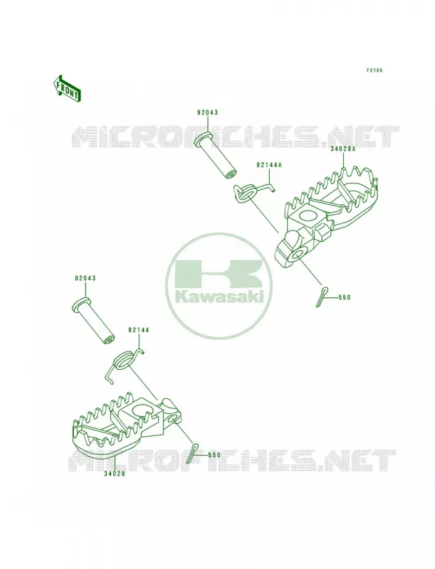 Footrests Kawasaki MOTOS 250 1996 KX250  KX250-K3