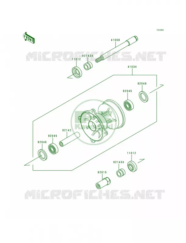 Front Hub Kawasaki MOTOS 250 1996 KX250  KX250-K3
