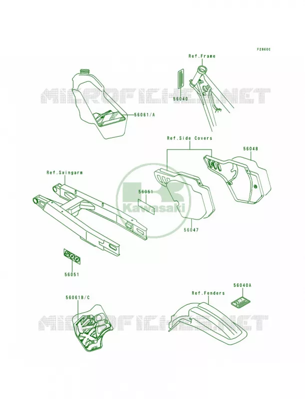 LabelsKX500-E7 Kawasaki MOTOS 500 1996 KX500  KX500-E8