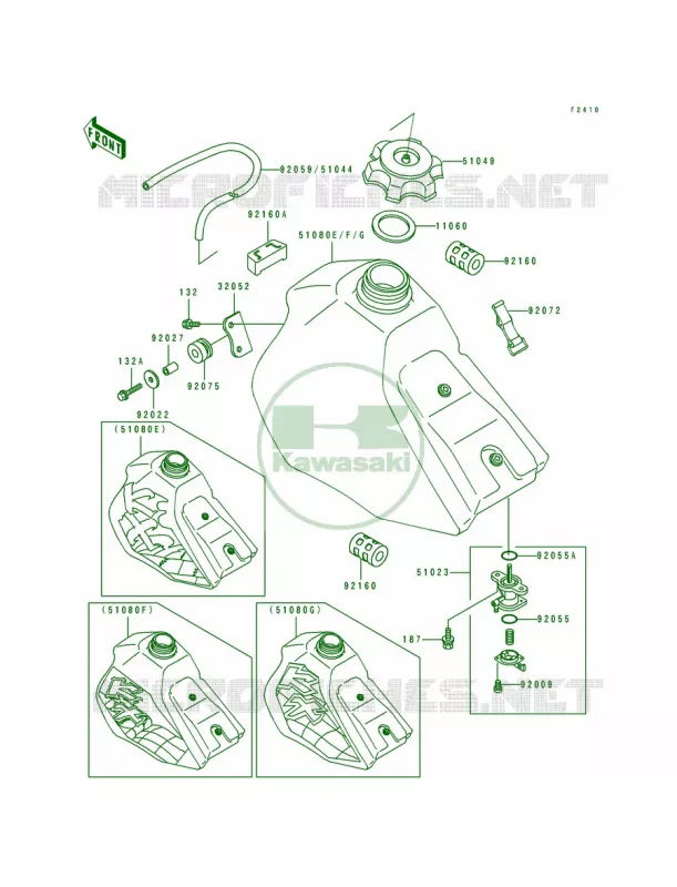 Fuel Tank Kawasaki MOTOS 100 1995 KX100  KX100-B5