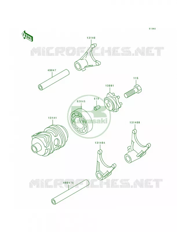 Gear Change DrumShift Forks Kawasaki MOTOS 100 1995 KX100  KX100-B5