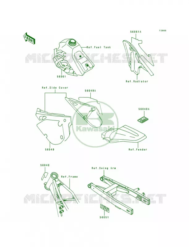 LabelsKX100-B5 Kawasaki MOTOS 100 1995 KX100  KX100-B5
