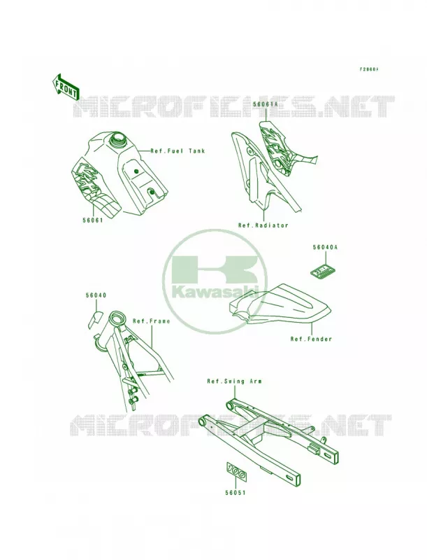 LabelsKX100-B6 Kawasaki MOTOS 100 1995 KX100  KX100-B5