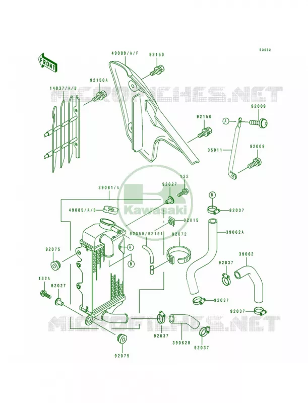 Radiator Kawasaki MOTOS 100 1995 KX100  KX100-B5