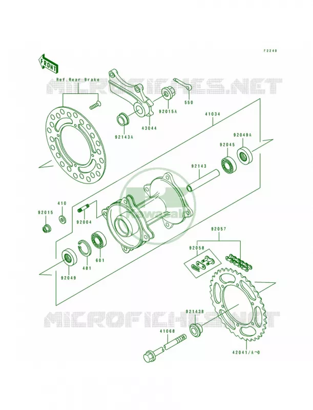 Rear Hub Kawasaki MOTOS 100 1995 KX100  KX100-B5