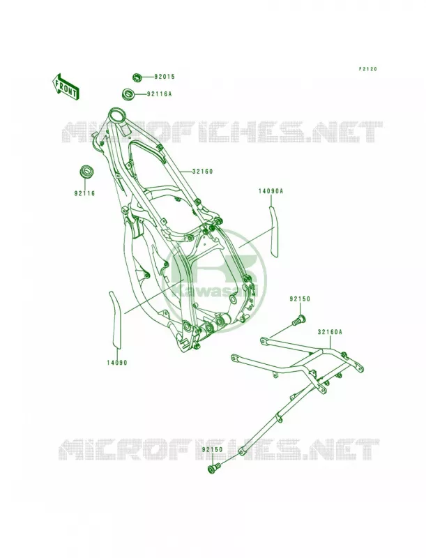Frame Kawasaki MOTOS 125 1995 KX125  KX125-K2