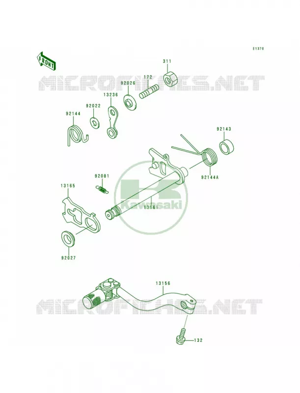 Gear Change Mechanism Kawasaki MOTOS 125 1995 KX125  KX125-K2