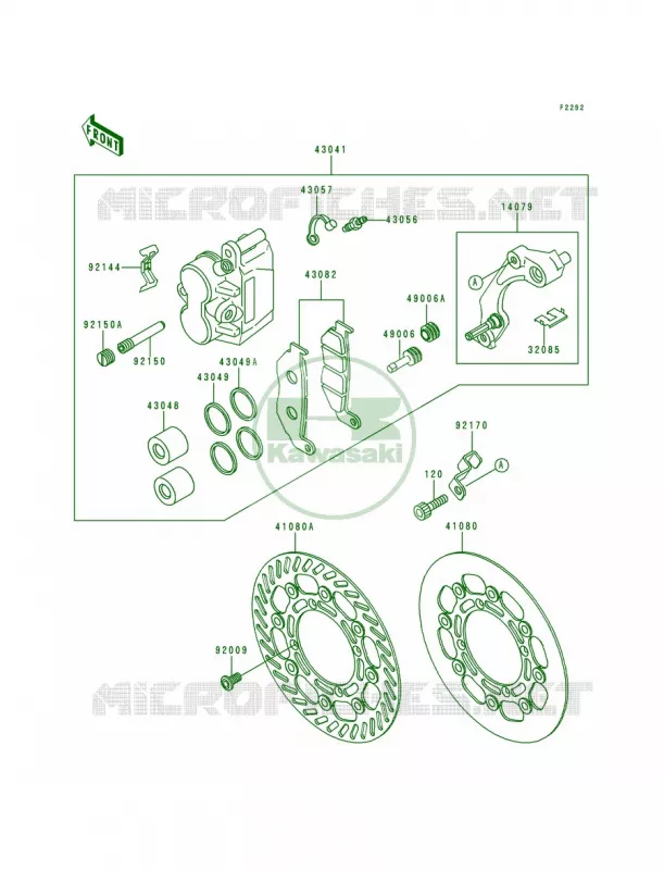 Front Brake Kawasaki MOTOS 250 1995 KX250  KX250-K2