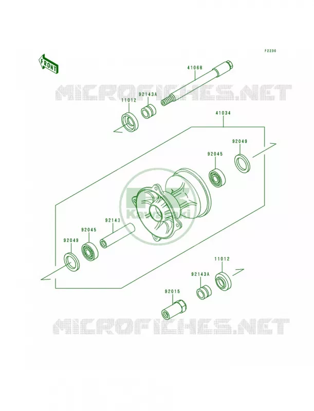 Front Hub Kawasaki MOTOS 250 1995 KX250  KX250-K2