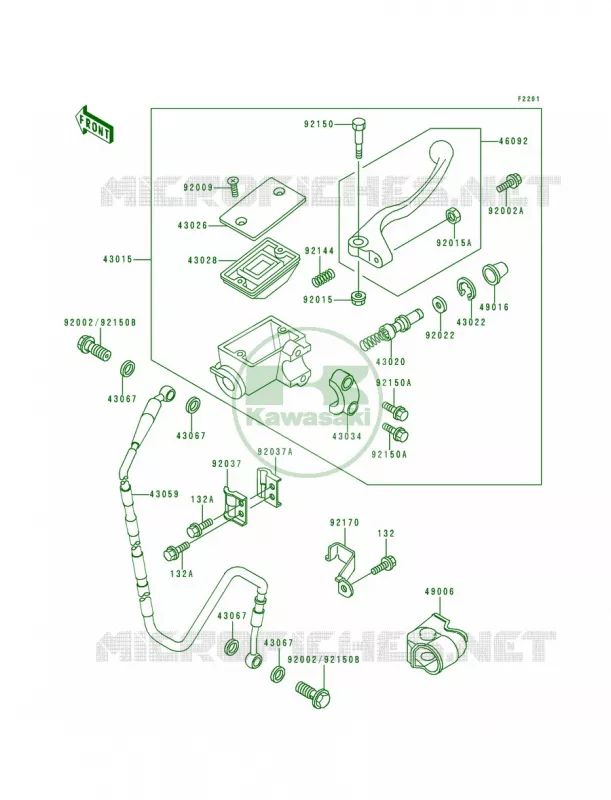 Front Master Cylinder Kawasaki MOTOS 250 1995 KX250  KX250-K2