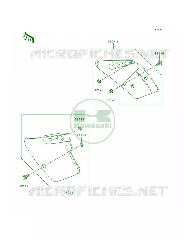 Side Covers Kawasaki MOTOS 250 1995 KX250  KX250-K2