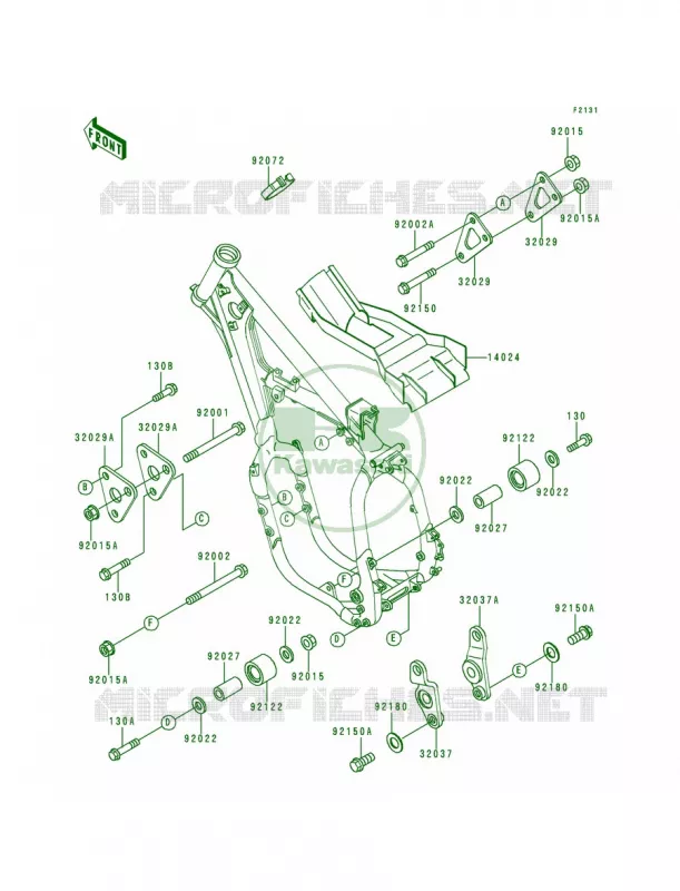 Frame Fittings Kawasaki MOTOS 500 1995 KX500  KX500-E7