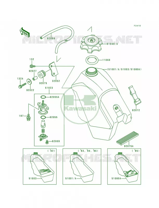 Fuel Tank Kawasaki MOTOS 500 1995 KX500  KX500-E7
