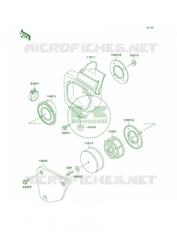 Air Cleaner Kawasaki MOTOS 60 1995 KX60  KX60-B11