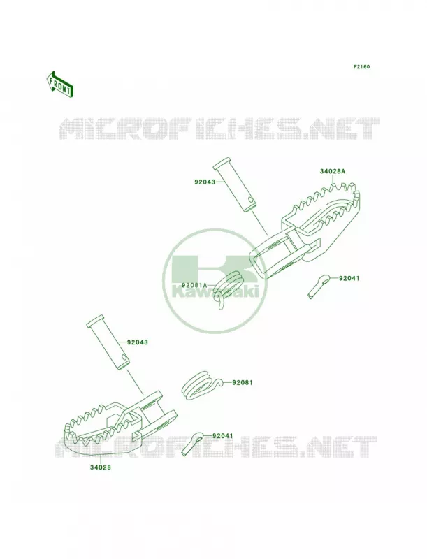 Footrests Kawasaki MOTOS 60 1995 KX60  KX60-B11