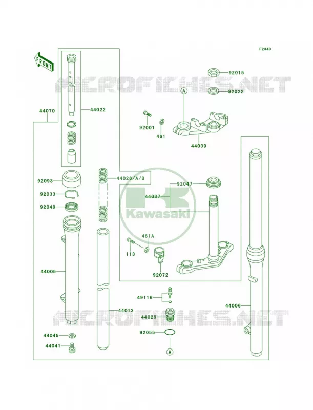 Front Fork Kawasaki MOTOS 60 1995 KX60  KX60-B11