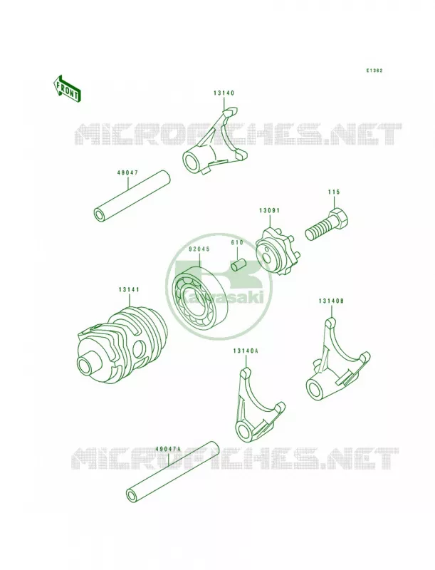 Gear Change DrumShift Forks Kawasaki MOTOS 80 1995 KX80  KX80-R5