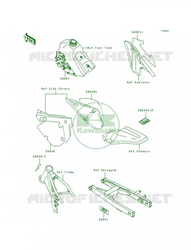 LabelsKX80-R5 Kawasaki MOTOS 80 1995 KX80  KX80-R5