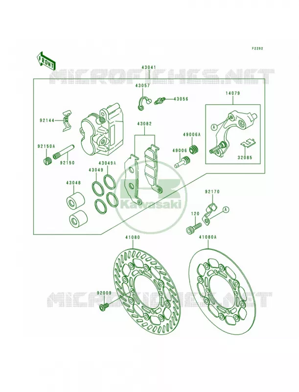 Front Brake Kawasaki MOTOS 250 1994 KX250  KX250-K1