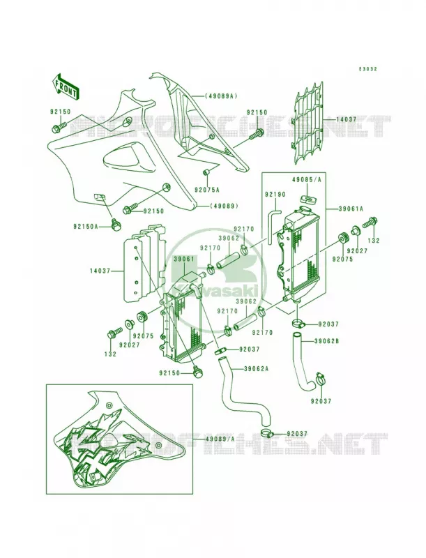 Radiator Kawasaki MOTOS 250 1994 KX250  KX250-K1