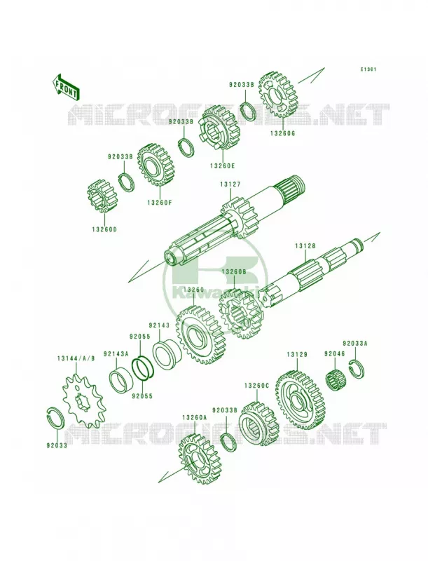 Transmission Kawasaki MOTOS 250 1994 KX250  KX250-K1