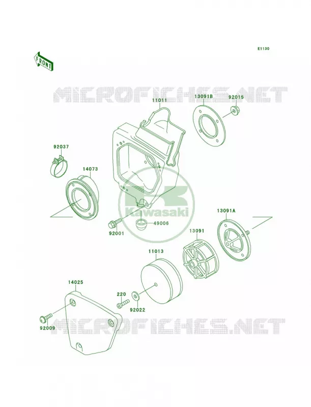 Air Cleaner Kawasaki MOTOS 60 1994 KX60  KX60-B10