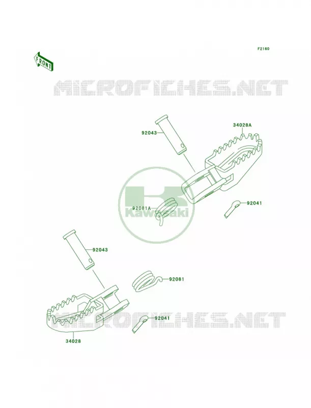 Footrests Kawasaki MOTOS 60 1994 KX60  KX60-B10