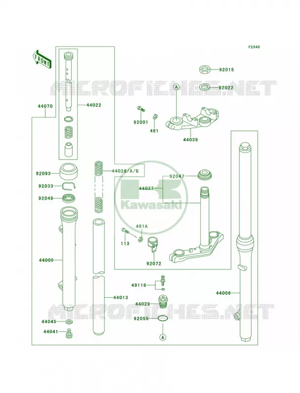Front Fork Kawasaki MOTOS 60 1994 KX60  KX60-B10