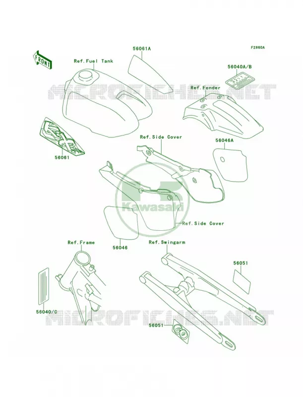 LabelsKX60-B11 Kawasaki MOTOS 60 1994 KX60  KX60-B10