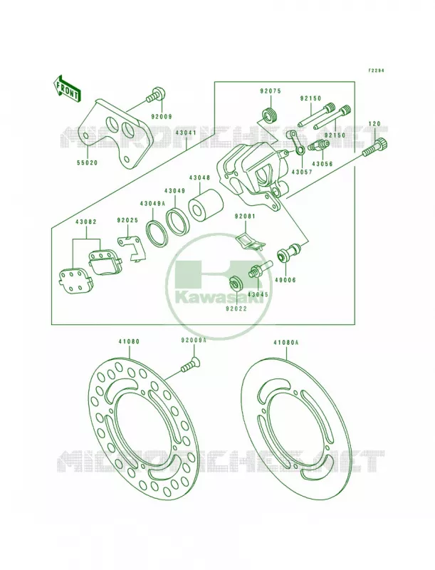 Rear Brake Kawasaki MOTOS 80 1994 KX80 Big Wheels  KX80-T4