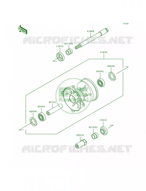 Front Hub Kawasaki MOTOS 125 1993 KX125  KX125-J2