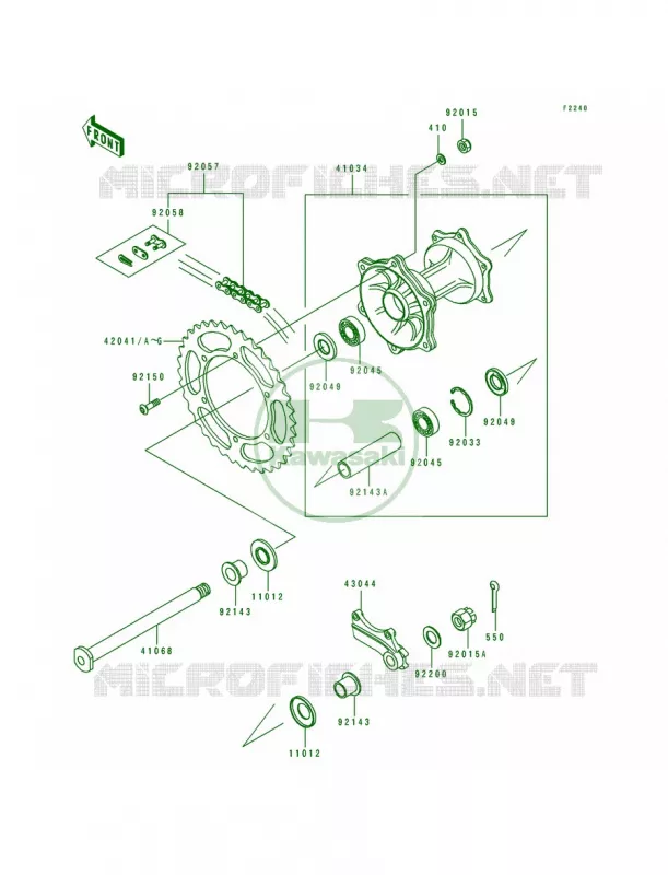 Rear Hub Kawasaki MOTOS 250 1993 KX250  KX250-J2