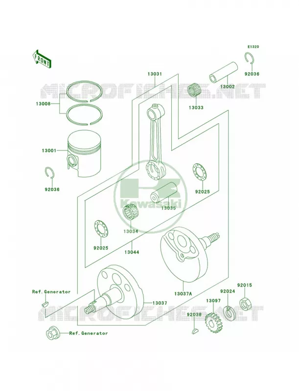 CrankshaftPiston Kawasaki MOTOS 60 1993 KX60  KX60-B9