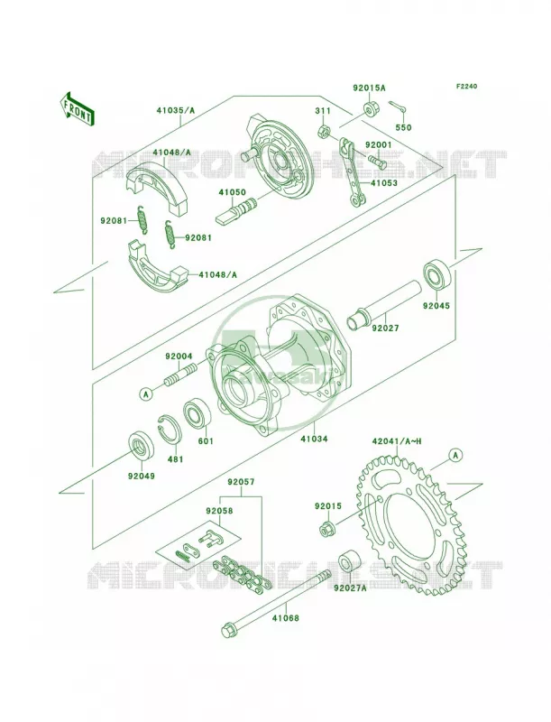 Rear Hub Kawasaki MOTOS 60 1993 KX60  KX60-B9