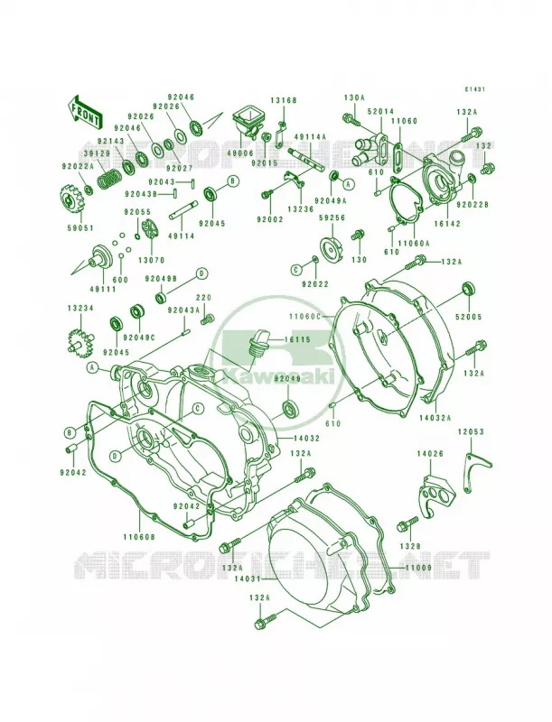 Engine Cover Kawasaki MOTOS 250 1992 KX250  KX250-J1