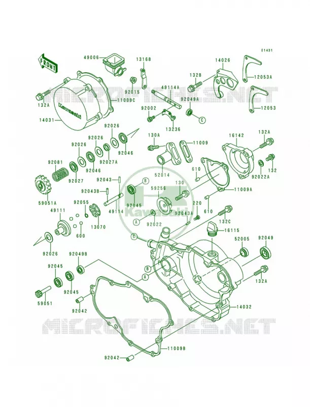 Engine Covers Kawasaki MOTOS 500 1992 KX500  KX500-E4