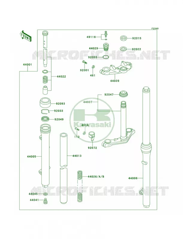 Front Fork Kawasaki MOTOS 60 1992 KX60  KX60-B8
