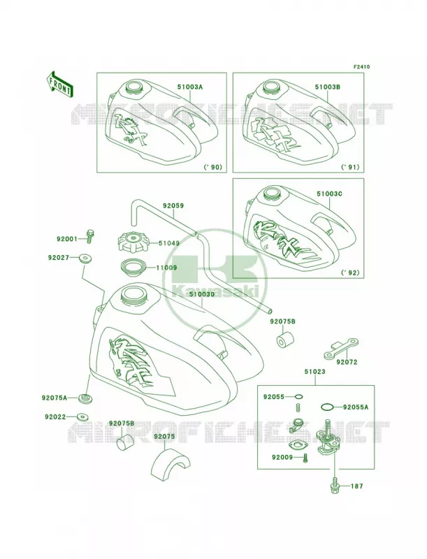 Fuel Tank Kawasaki MOTOS 60 1992 KX60  KX60-B8