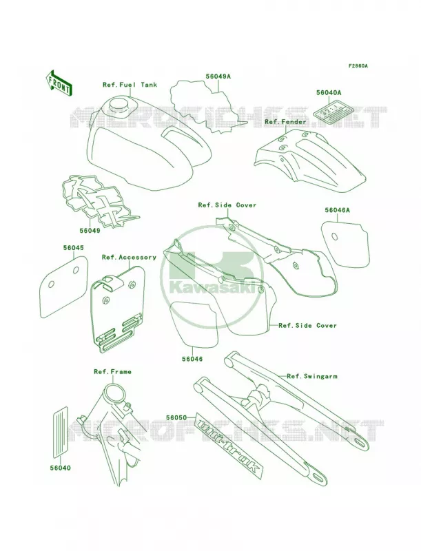 LabelKX60-B7 Kawasaki MOTOS 60 1992 KX60  KX60-B8