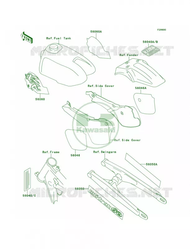 LabelKX60-B9 Kawasaki MOTOS 60 1992 KX60  KX60-B8