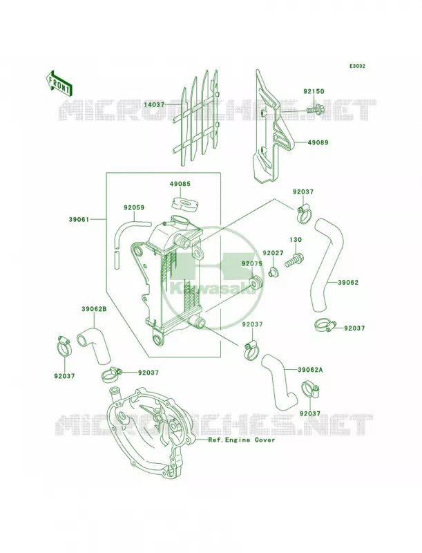 Radiator Kawasaki MOTOS 60 1992 KX60  KX60-B8