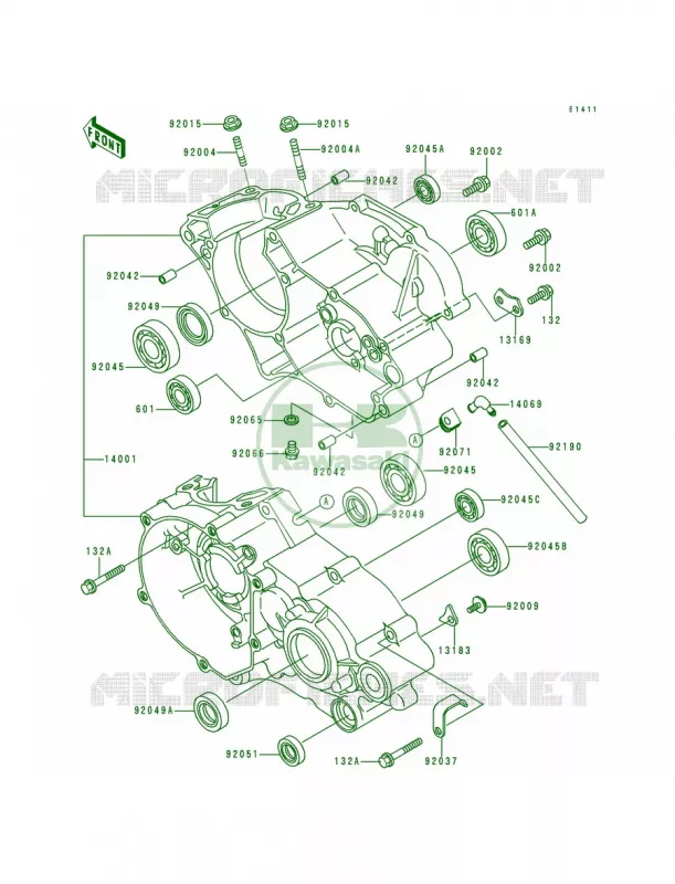 Crankcase Kawasaki MOTOS 80 1992 KX80 Big Wheels  KX80-T2