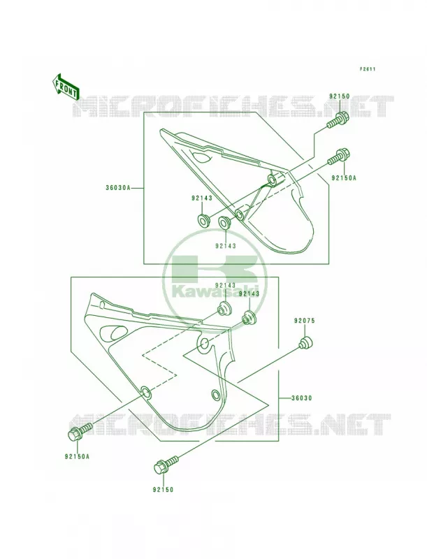Side Cover Kawasaki MOTOS 80 1992 KX80 Big Wheels  KX80-T2