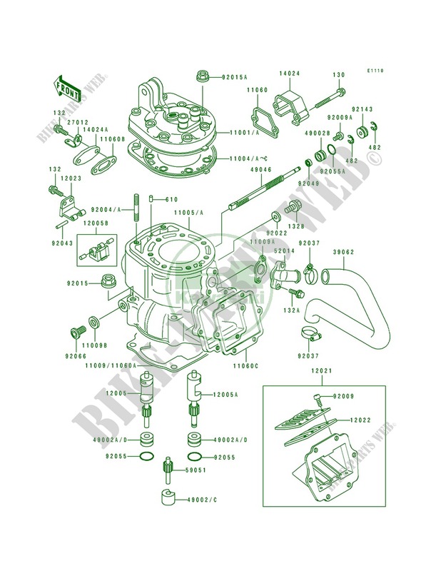 Cylinder HeadCylinder pour Kawasaki KX250 1991
