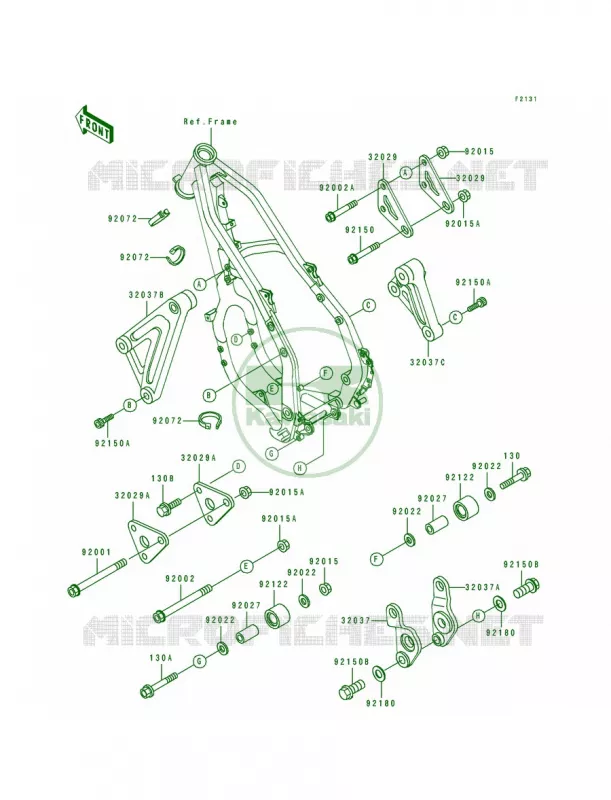 Frame Fitting Kawasaki MOTOS 250 1991 KX250  KX250-H2